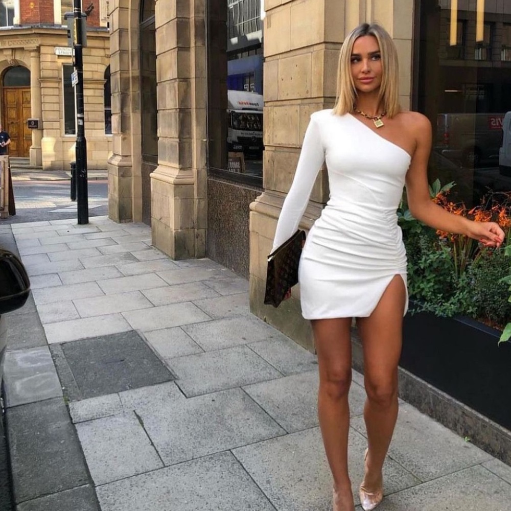 NWT Club L London One-Shoulder Mini Dress